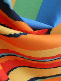 Stripe Colorful Round Neck A-Line Women's Day Dress
