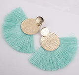 Fashion Women Bohemian Earrings Long Tassel Fringe Drop Dangle Ear Stud Jewelry