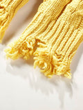 Plain Tassel Women's Mock Neck Sweater
