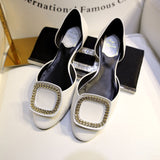 Elegant Square Buckle Flats Wedding Shoes Shallow