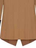 Slim Fit Contrast Color Mid-Length Women's Blazer