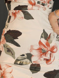 Off Shoulder White Printing Women's Bodycon Dress