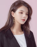 Simple Punk Style Paper Clip Pin Design Geometric Metal Drop Long Earrings 2018 Fashion Korean Jewelry Pendientes Brincos