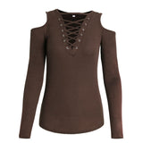 Women's tops Off-shoulder long-sleeved bottoming shirt t-shirt women