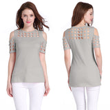 Square Burning Strapless Short Sleeve Slim Europe T-shirt Female