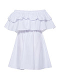 Off Shoulder Ruffle Chiffon Day Dress
