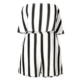 Tube top striped print casual jumpsuit female