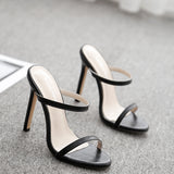 exy High Heels Boots Stiletto Sandalias Mujer Pump Black Shoes Woman Open Toe Strappy Gladiator Sandals Shoes black