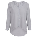 Women's Tops Collarless Long Sleeve Chiffon Shirt Women