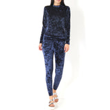 Slim Color Block Women's Velvet Suit Sportswear Casual Pants Suit