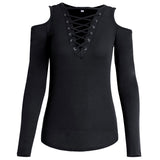 Women's tops Off-shoulder long-sleeved bottoming shirt t-shirt women