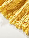 Plain Tassel Women's Mock Neck Sweater