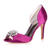 Women's Shoes Satin Spring Summer Fall Stiletto Heel for Wedding Party & Evening Purple Red Blue Champagne Ivory