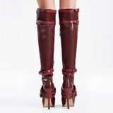 Glamorous Buckle Decorated Over Knee High Boots