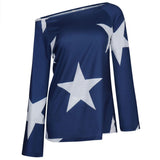 Women's New Products Street Style Long Sleeves Star Print T-Shirt Women