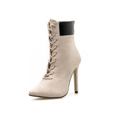 Spring/Autumn Fashion Women's High-heeled Slip-On Faux Fur Concise Pointed Toe Woman Shoes US5-10.5 Black Apricot