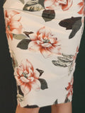 Off Shoulder White Printing Women's Bodycon Dress