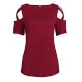 Women's Tops Off-Shoulder Short-Sleeve T-Shirt Women