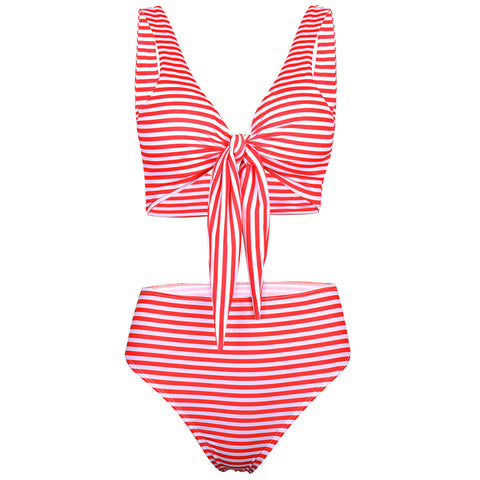 Striped split bikini swimsuit Sexy swimsuit female