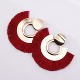 Womens Bohemian Earrings Long Tassel Fringe Boho Dangle circle Earrings Jewelry