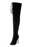Over The Knee Cutout Design Lycra Sock Boots Sandals zg938-63GZ