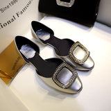 Elegant Square Buckle Flats Wedding Shoes Shallow