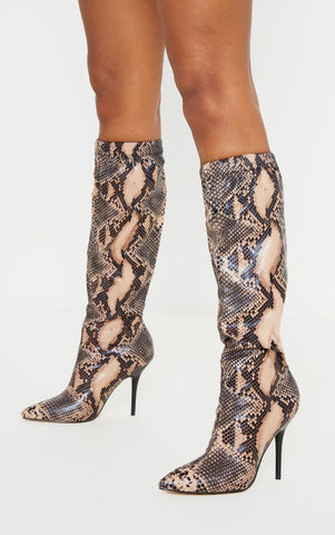 SNAKE SLOUCH KNEE BOOT