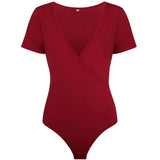 Bodysuit Bodysuit V-neck jumpsuit with short sleeves