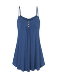 Spaghetti Strap Double Breasted Plain Shift Dress