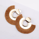 Womens Bohemian Earrings Long Tassel Fringe Boho Dangle circle Earrings Jewelry