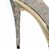 azmodo Hot Luxurious Rhinestone Platform Stiletto Heels