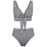 Striped split bikini swimsuit Sexy swimsuit female