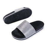 Fashion Women Slippers Crystal Flat Heel Summer Shoes Female Indoor Outside Bling Beach Slides Open Toe Rhinestone Ladies Shoe