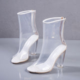 Peep-toe Transparent Ankle Boots