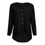 Women's Tops Collarless Long Sleeve Chiffon Shirt Women