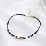 Black Leather Velvet Choker Necklace Layer Chockers Vintage Gothic Jewelry Goth Necklace for Women Collier Femme