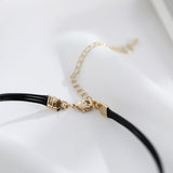 Black Leather Velvet Choker Necklace Layer Chockers Vintage Gothic Jewelry Goth Necklace for Women Collier Femme