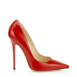 Women Red Patent Pointy Toe Wedding Dress Party Evening Pumps 120mm Stiletto Heels