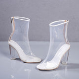 Peep-toe Transparent Ankle Boots
