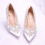 Pretty Rhinestone Silk Bridal Shoes