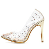 azmodo Sexy Rhinestone Clear Stiletto Heel Pumps