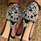 Rhinestone Stiletto Heel Sandals