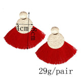 Fashion Women Bohemian Earrings Long Tassel Fringe Drop Dangle Ear Stud Jewelry